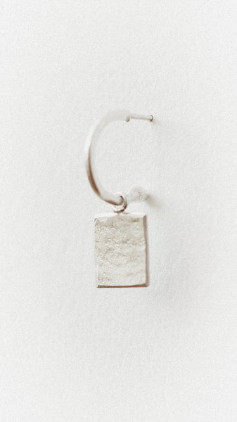 Textured Rectangle Loop Studs