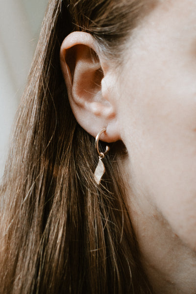 Textured Leaf Loop Studs