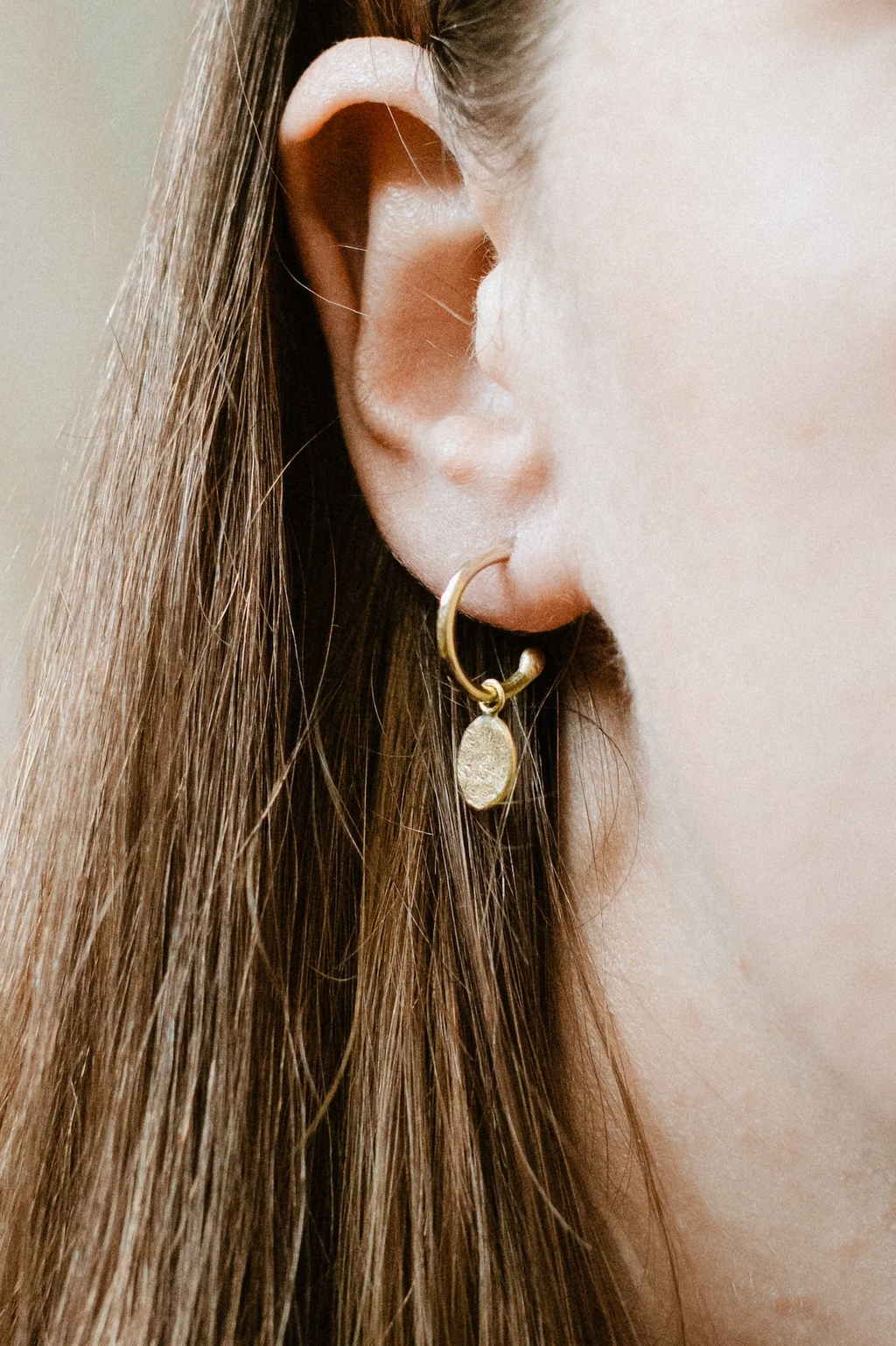 Oval Loop Studs - 18ct Yellow Gold