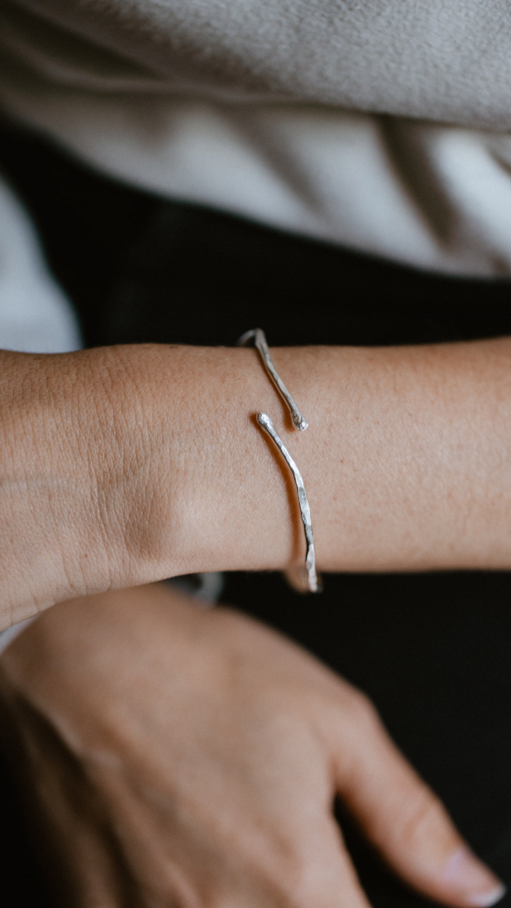 Textured Grevillea Circle Charm Cuff