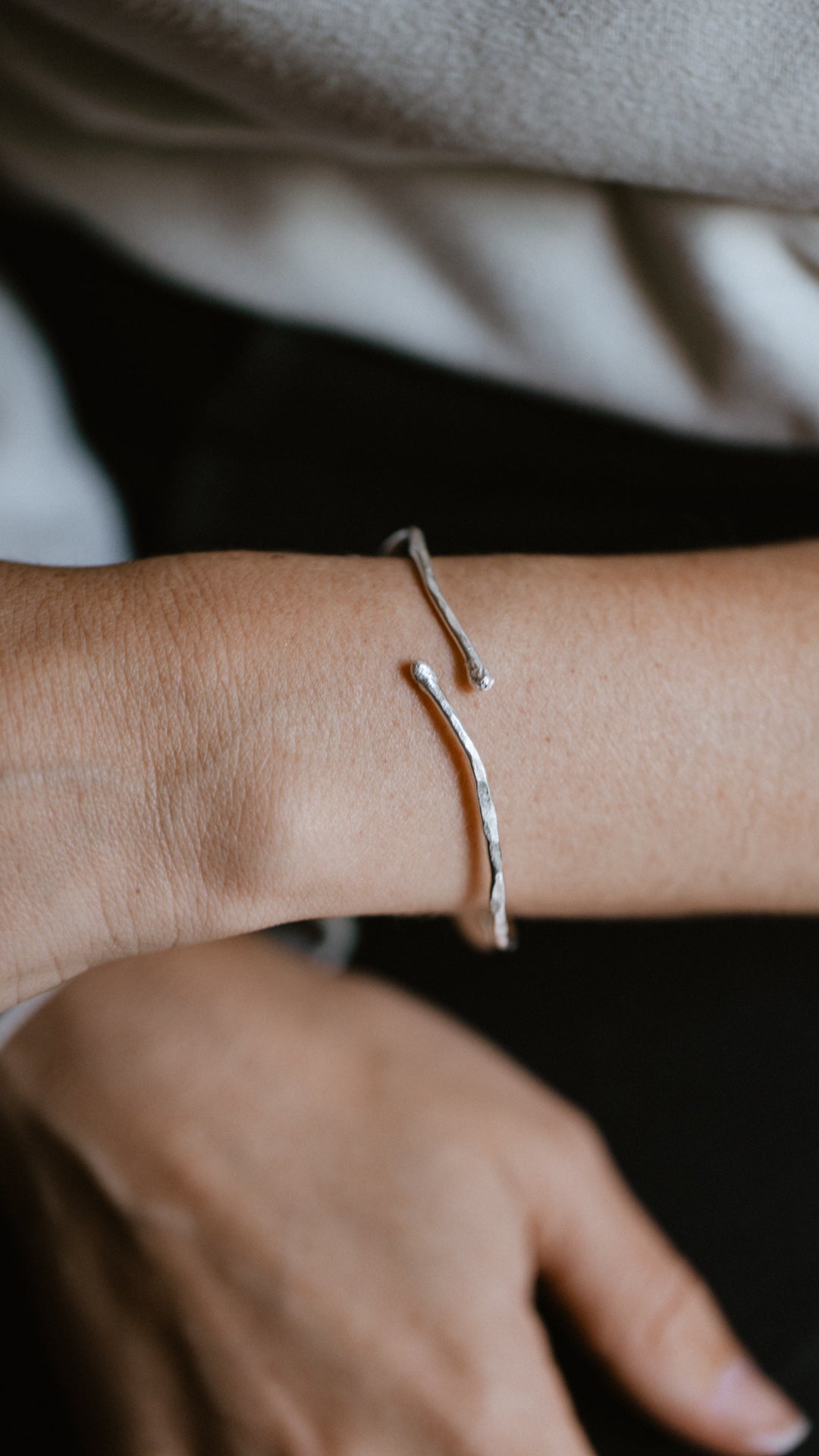 Textured Grevillea Circle Charm Cuff