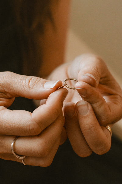 Textured Oval Loop Studs