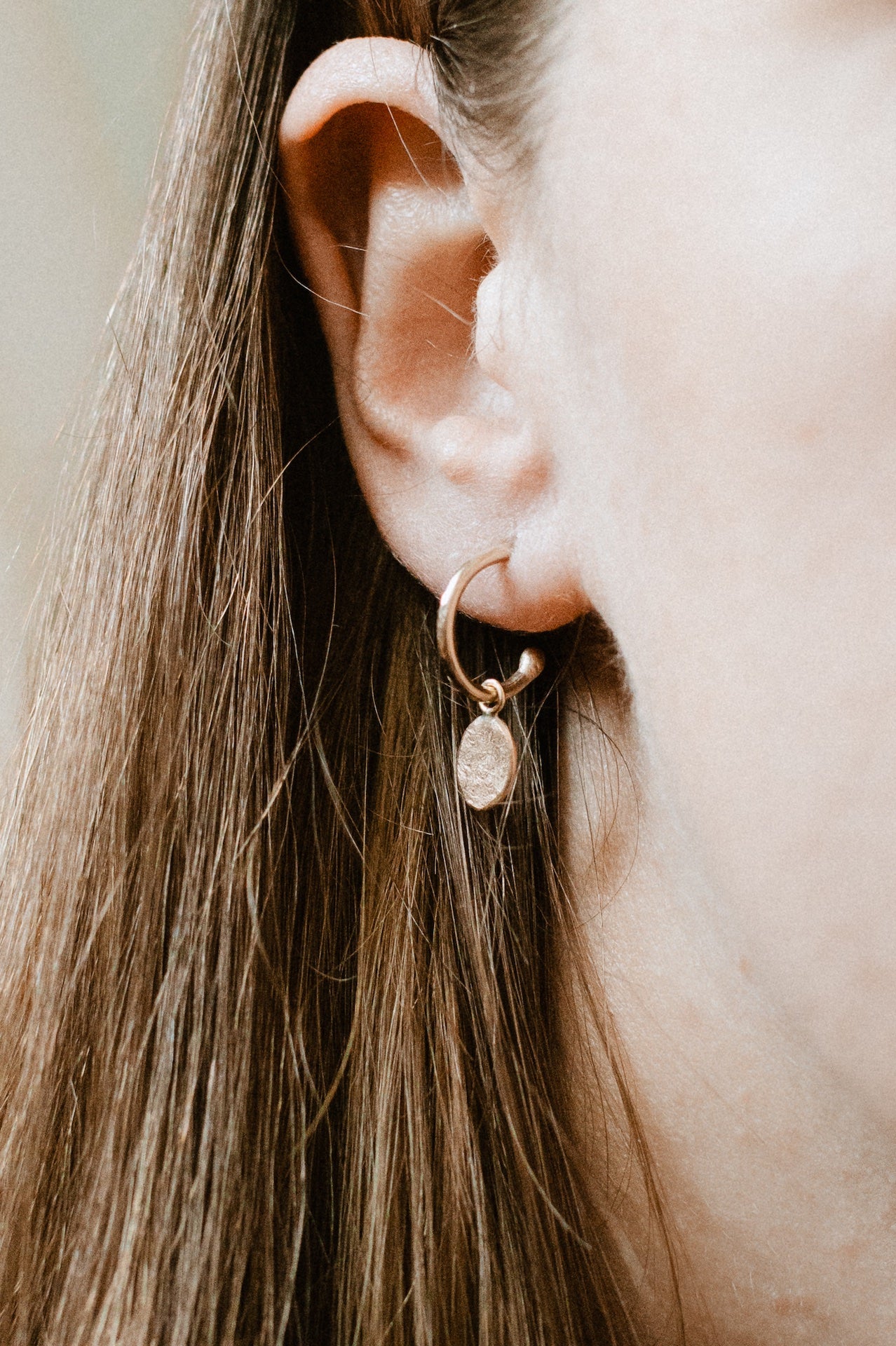 Textured Oval Loop Studs