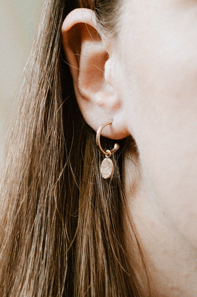 Textured Oval Loop Studs