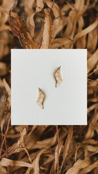 Textured Leaf Studs