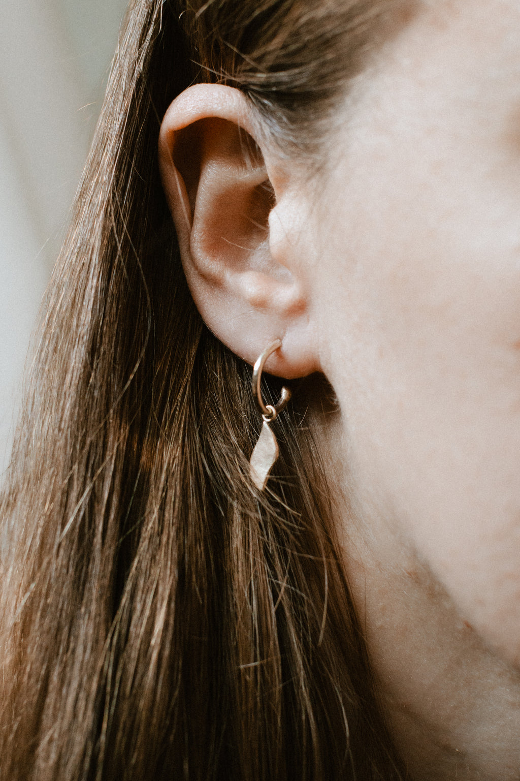 Textured Leaf Loop Studs