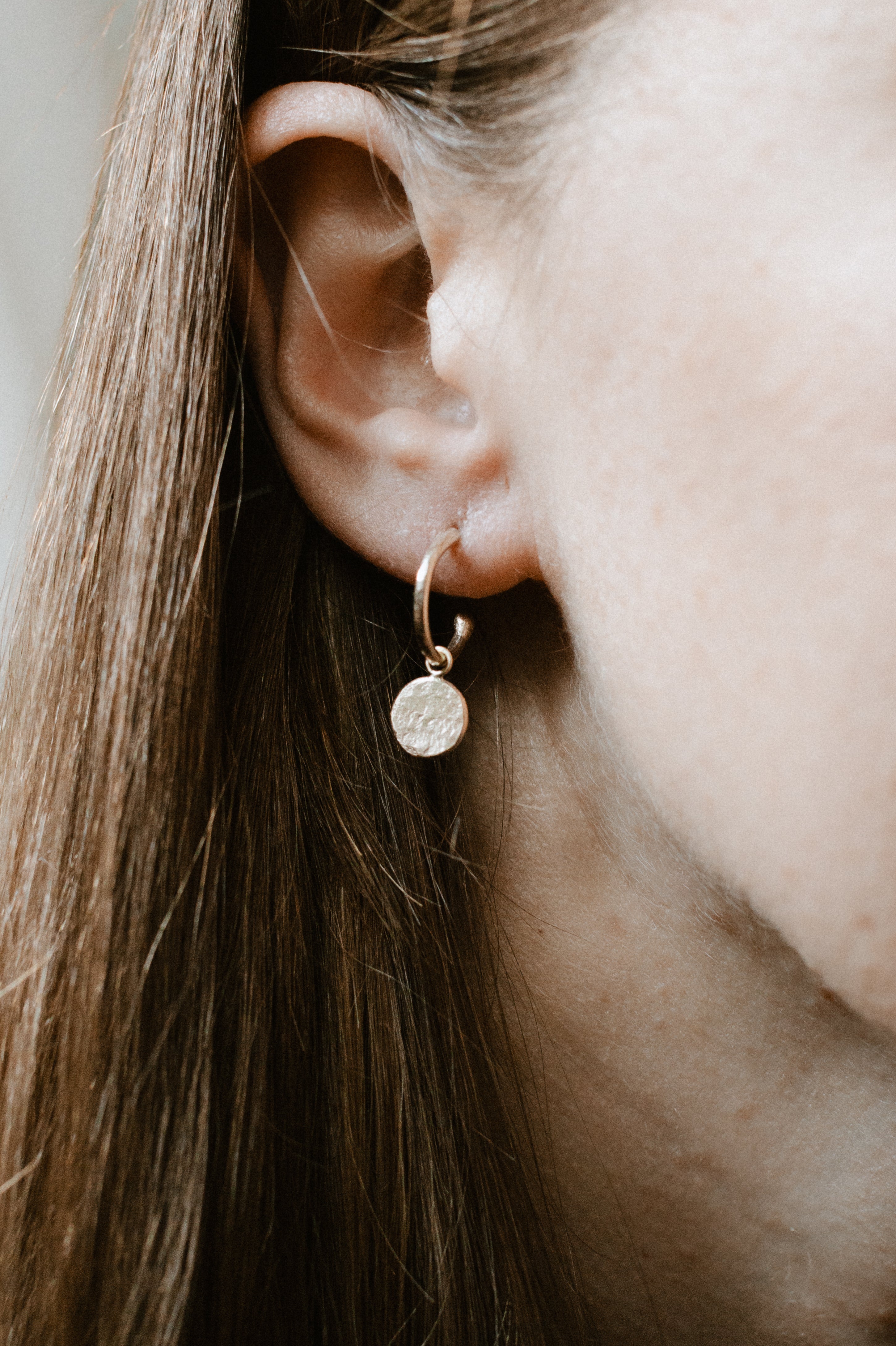 Circle Loop Studs - 9ct Yellow Gold